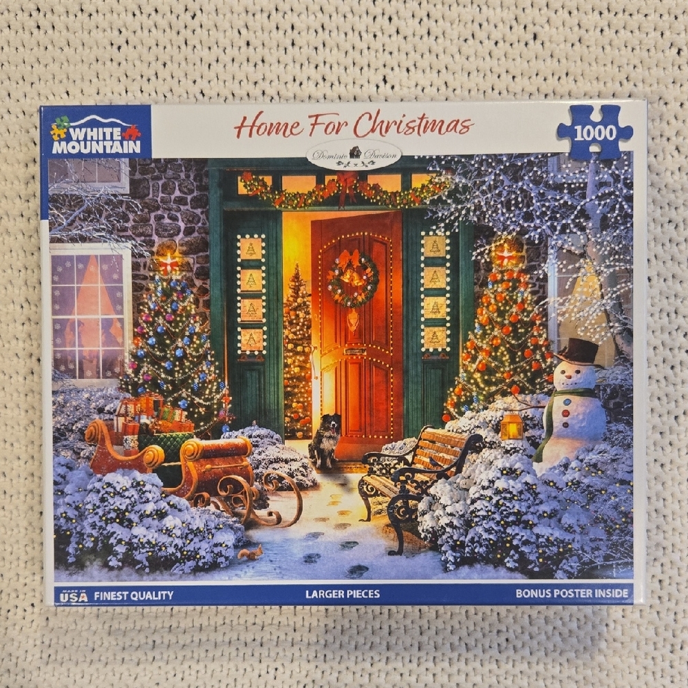 New White Mountain Home For Christmas 1000 Pieces Puzzle